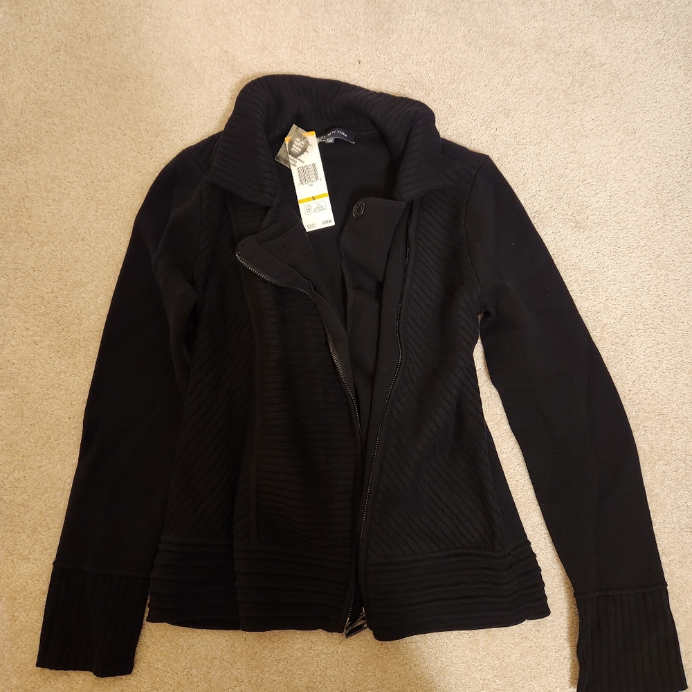 NWT! Jones New York black cotton sweater, Size Small, original price $159